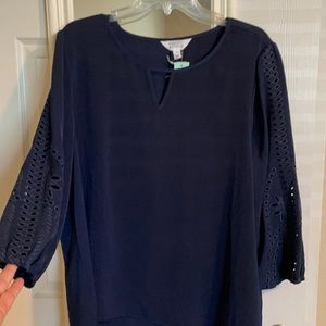 3/4 sleeve Navy blue blouse